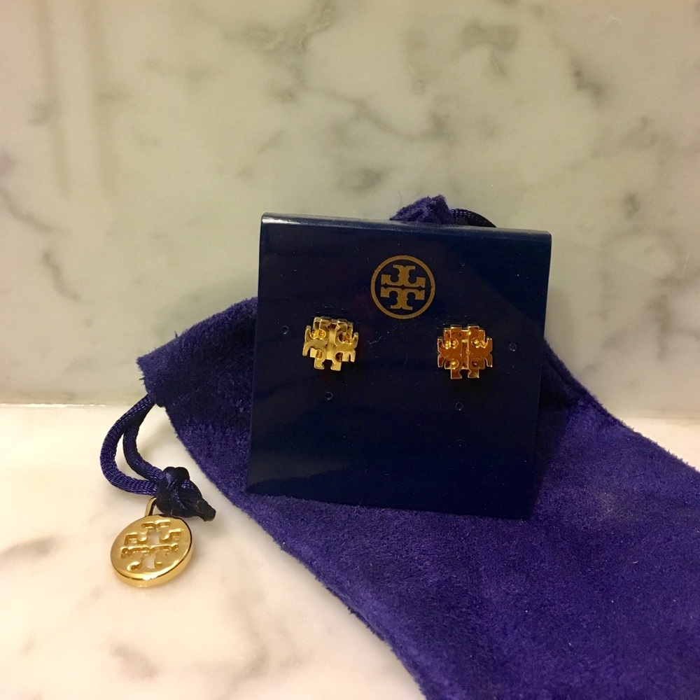 Tory Burch Logo Stud Earrings